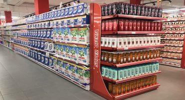 Çift Taraflı Kullanıma Sahip Gondol Market Raf Sistemleri
