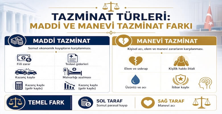 Tazminat Türleri: Maddi ve Manevi Tazminat Farkı